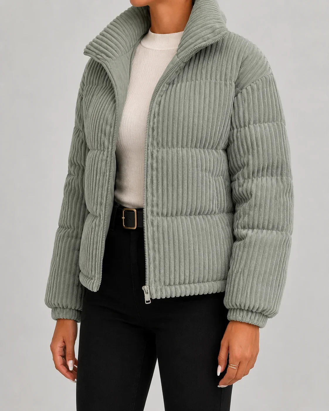Jacke Damen mit Reißverschluss und Stehkragen - J&B - 3 - Jasminaboutique.com