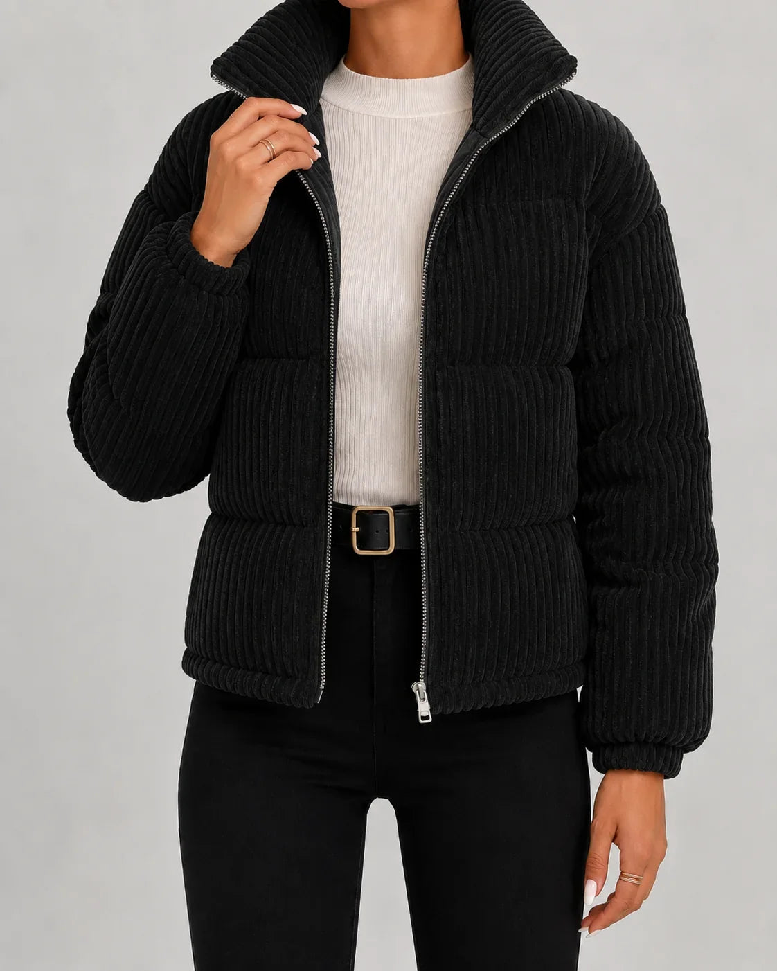 Jacke Damen mit Reißverschluss und Stehkragen - J&B - 8 - Jasminaboutique.com