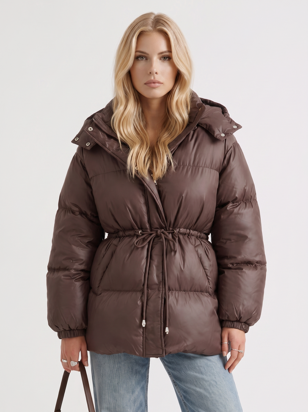 Jacke Damen mit Kapuze und verstellbarem Taillenzug - J&B - 1 - Jasminaboutique.com