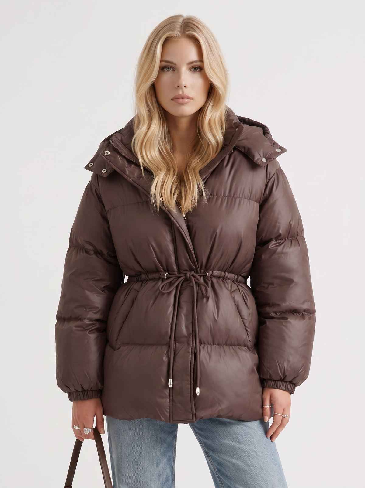 Jacke Damen mit Kapuze und verstellbarem Taillenzug - J&B - 1 - Jasminaboutique.com