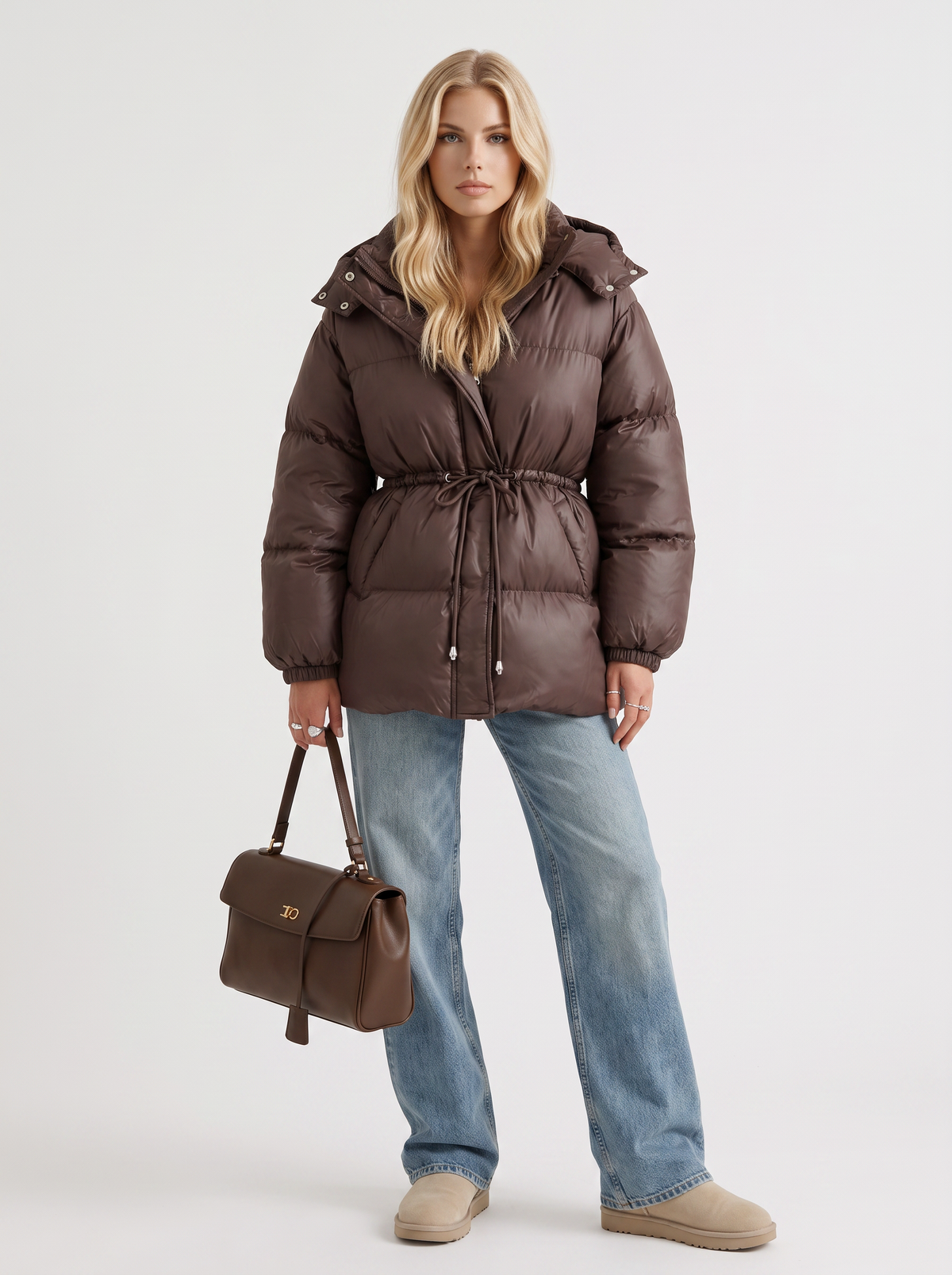Jacke Damen mit Kapuze und verstellbarem Taillenzug - J&B - 2 - Jasminaboutique.com