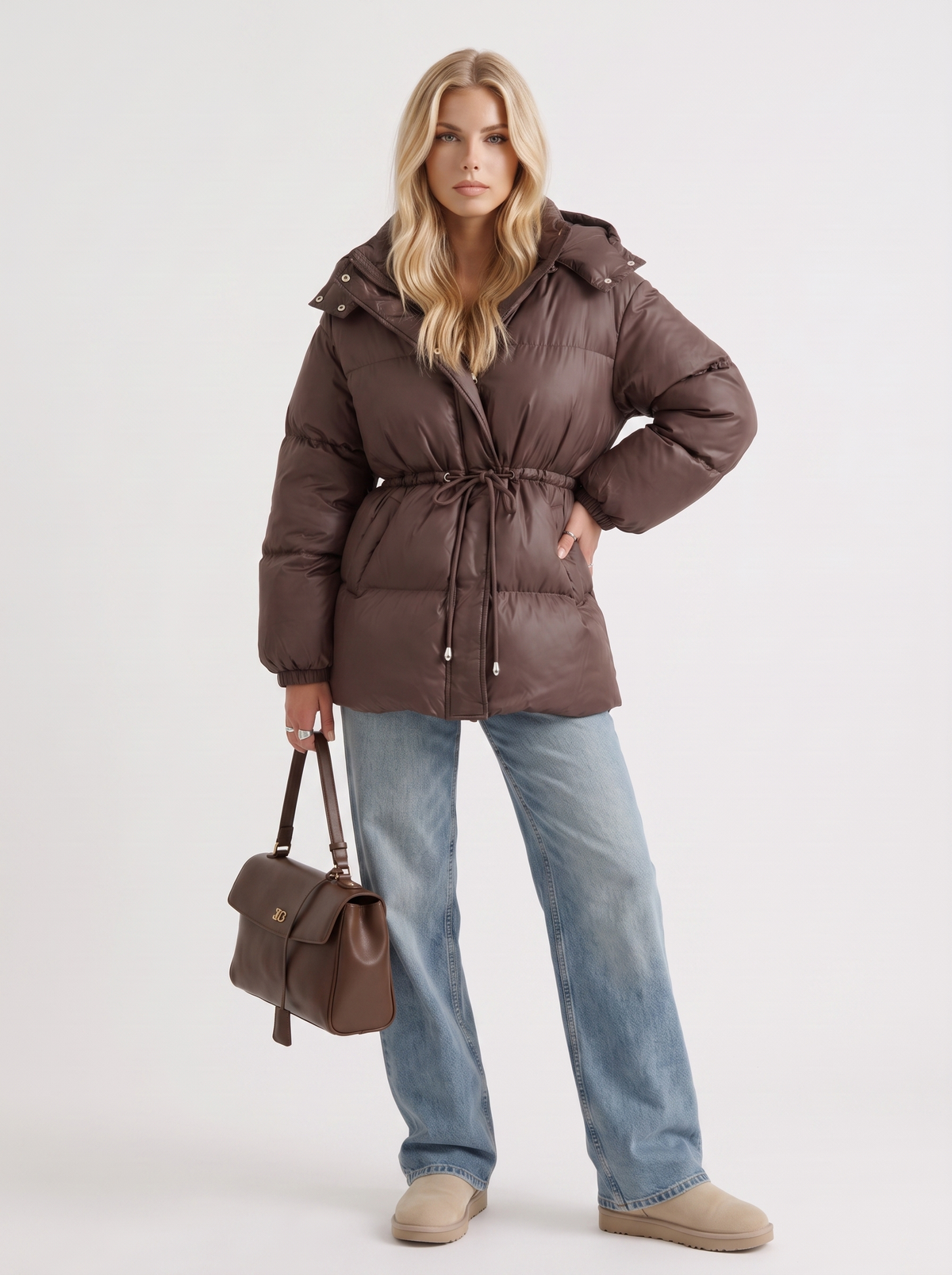 Jacke Damen mit Kapuze und verstellbarem Taillenzug - J&B - 3 - Jasminaboutique.com