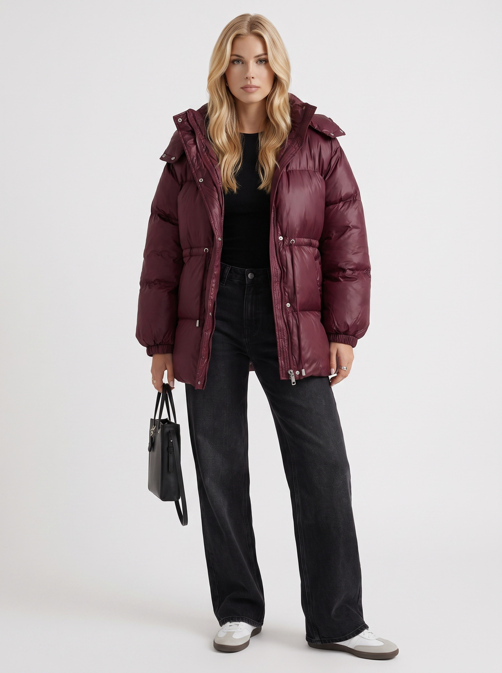 Jacke Damen mit Kapuze und verstellbarem Taillenzug - J&B - 8 - Jasminaboutique.com