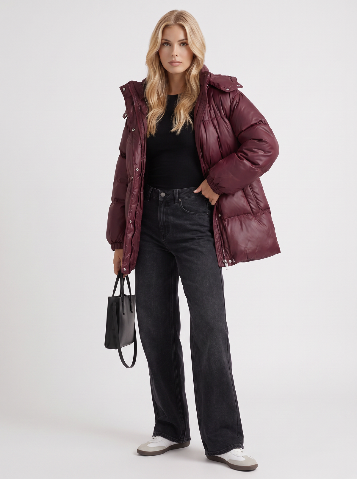 Jacke Damen mit Kapuze und verstellbarem Taillenzug - J&B - 9 - Jasminaboutique.com
