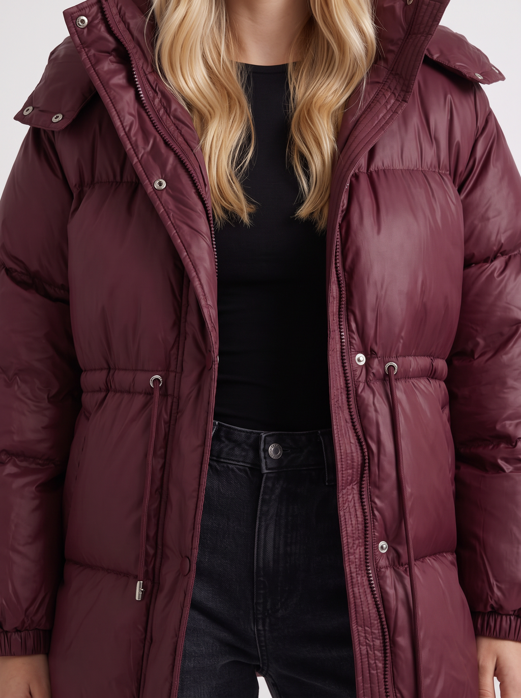 Jacke Damen mit Kapuze und verstellbarem Taillenzug - J&B - 12 - Jasminaboutique.com
