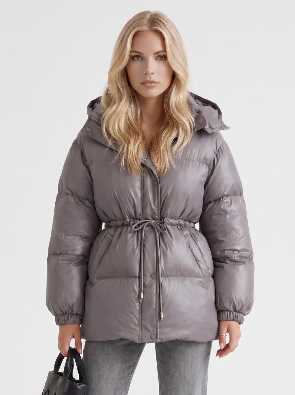 Jacke Damen mit Kapuze und verstellbarem Taillenzug - J&B - 13 - Jasminaboutique.com