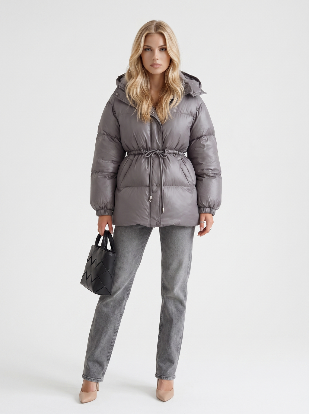 Jacke Damen mit Kapuze und verstellbarem Taillenzug - J&B - 14 - Jasminaboutique.com