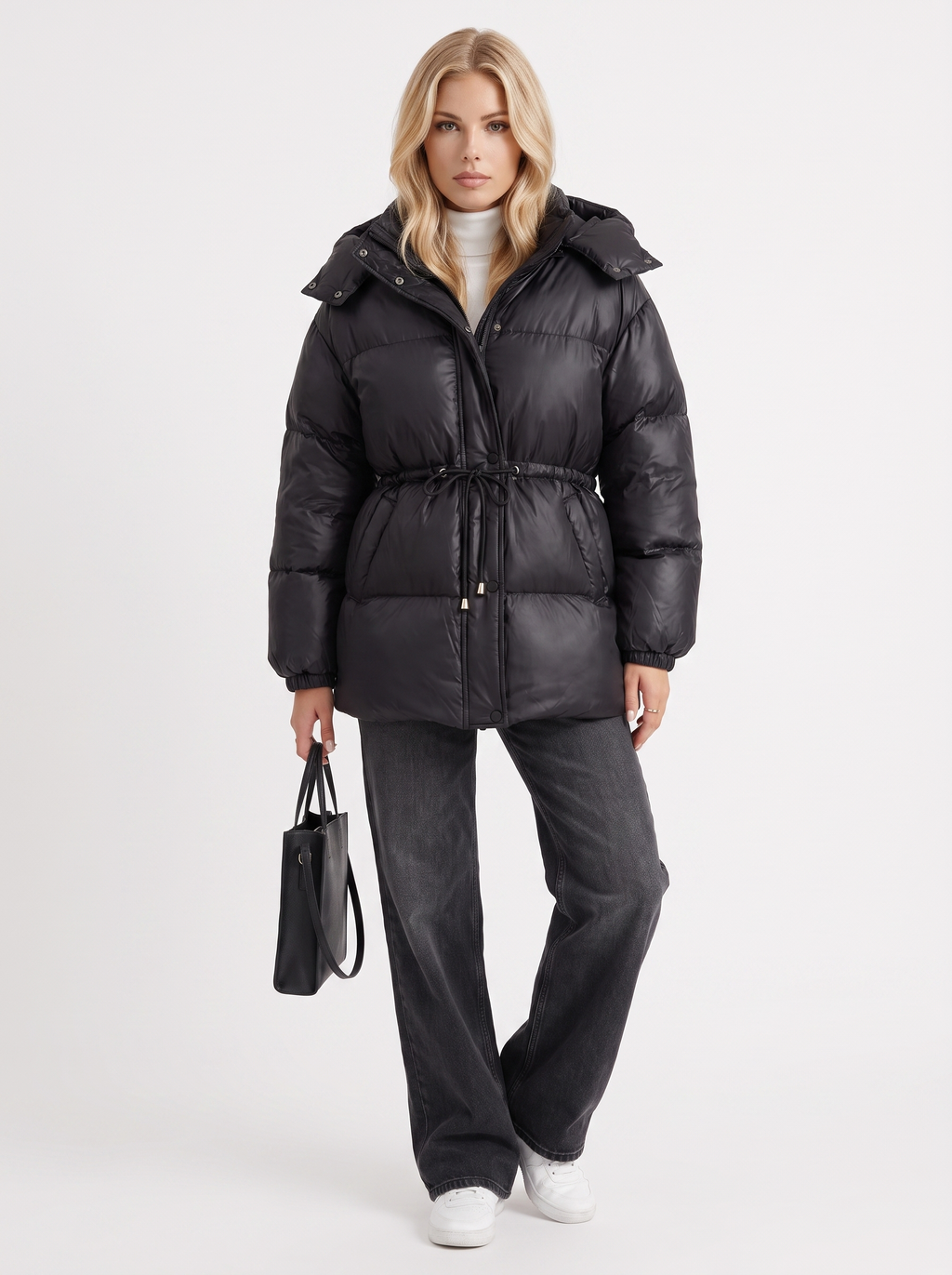 Jacke Damen mit Kapuze und verstellbarem Taillenzug - J&B - 20 - Jasminaboutique.com
