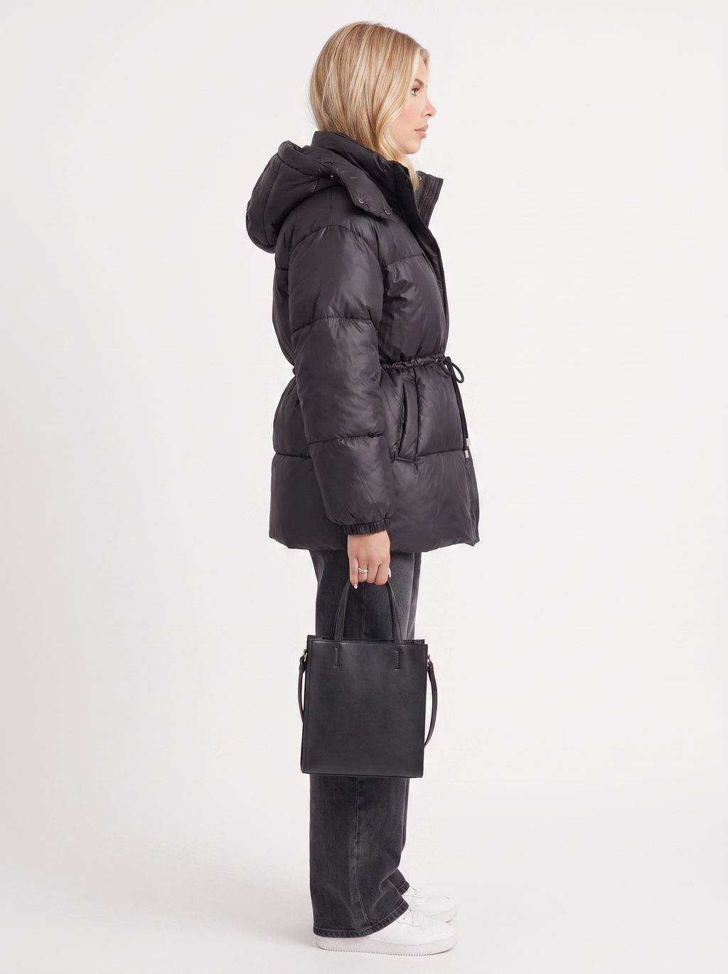 Jacke Damen mit Kapuze und verstellbarem Taillenzug - J&B - 22 - Jasminaboutique.com