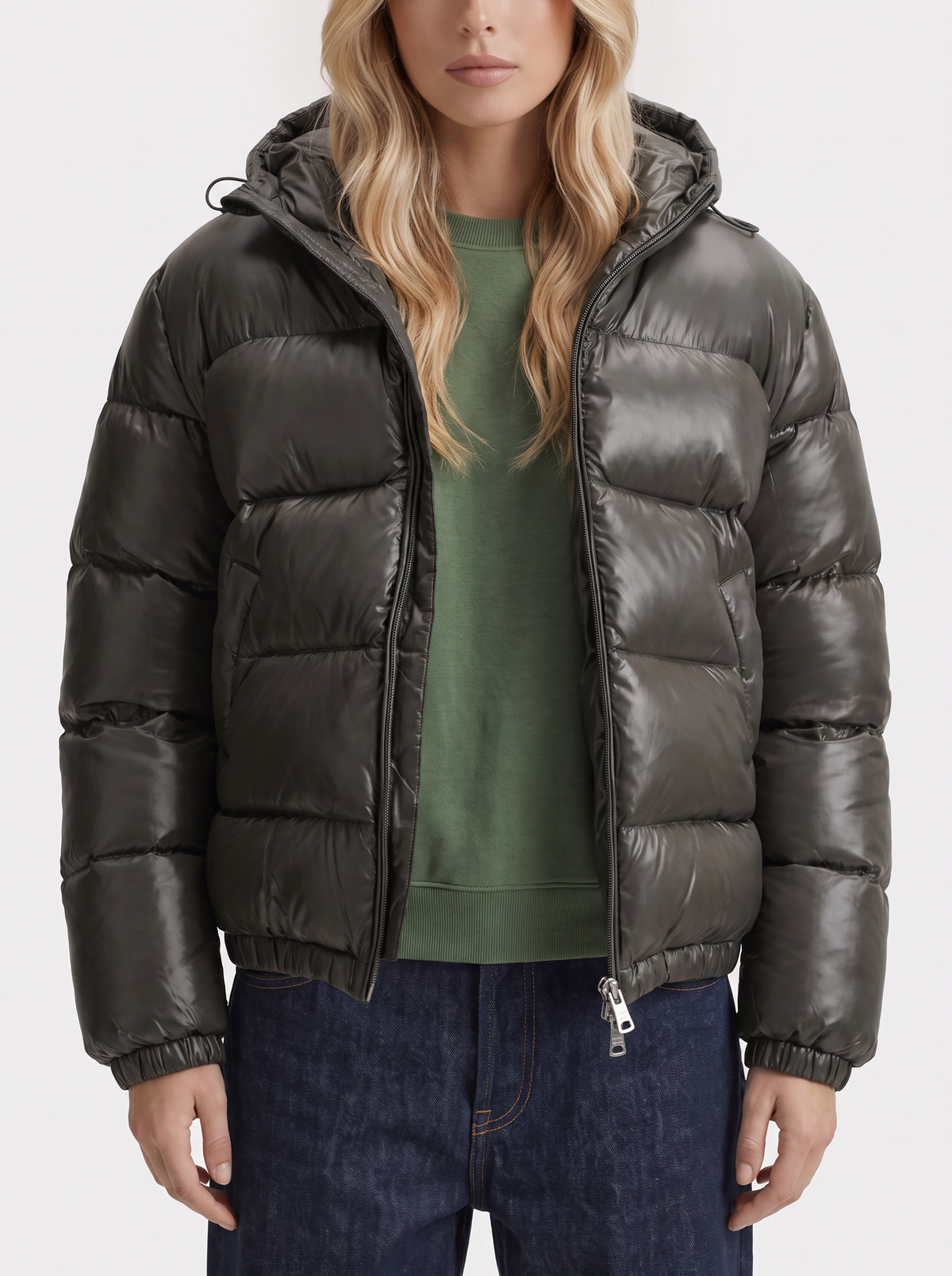 Jacke Damen mit Kapuze und gepolstertem Schnitt - J&B - 6 - Jasminaboutique.com