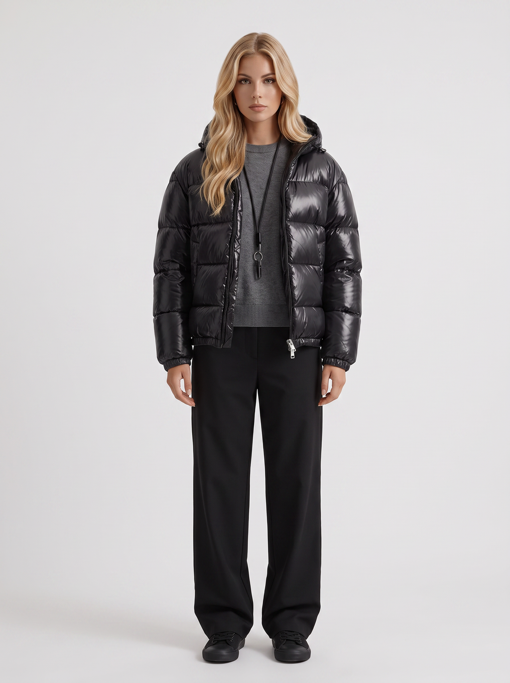 Jacke Damen mit Kapuze und gepolstertem Schnitt - J&B - 7 - Jasminaboutique.com