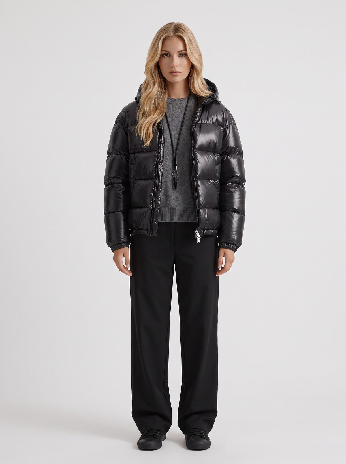 Jacke Damen mit Kapuze und gepolstertem Schnitt - J&B - 7 - Jasminaboutique.com