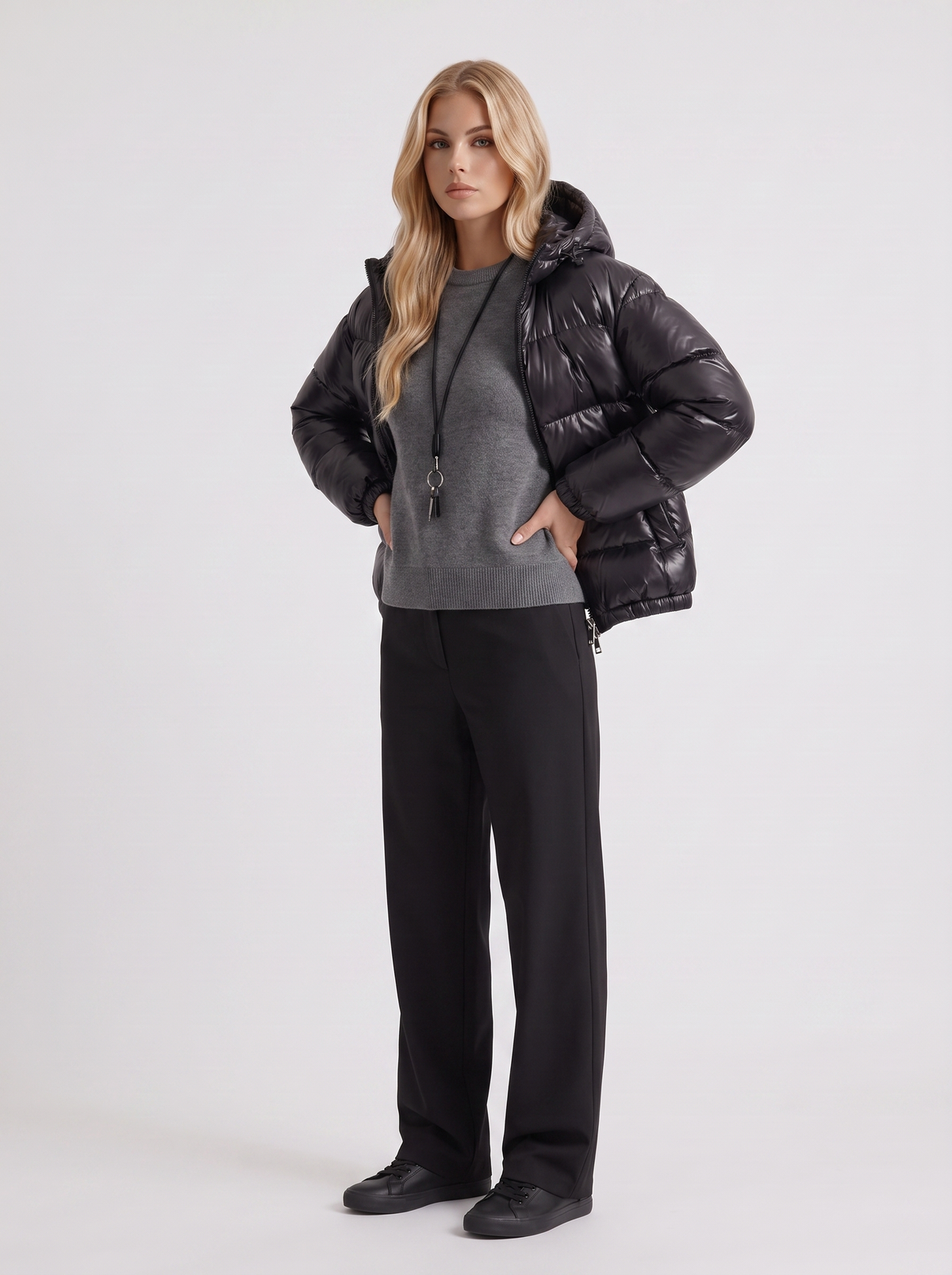 Jacke Damen mit Kapuze und gepolstertem Schnitt - J&B - 9 - Jasminaboutique.com