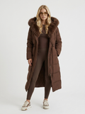 Wintermantel Damen Langer Schnitt mit abnehmbarer Kapuze und verstellbarem Bund - J&B - 1 - Jasminaboutique.com