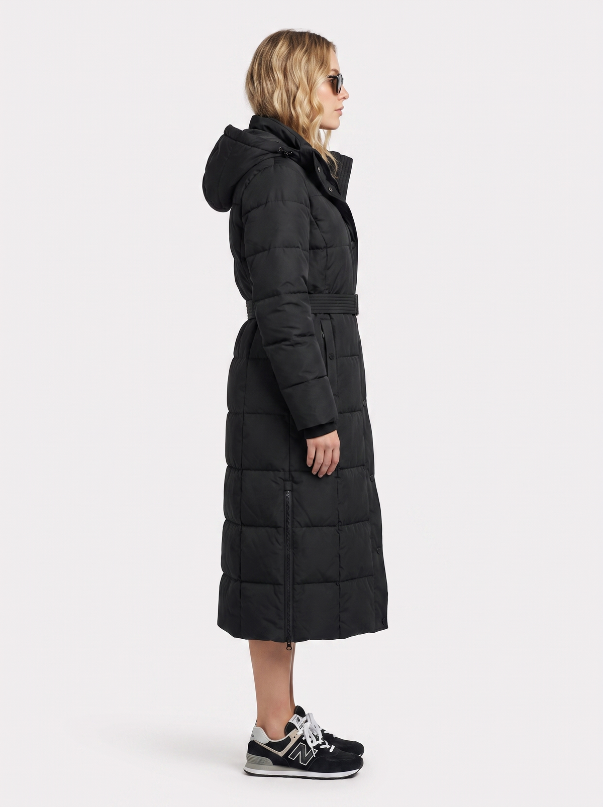 Wintermantel Damen mit Kapuze und langer Silhouette - J&B - 4 - Jasminaboutique.com