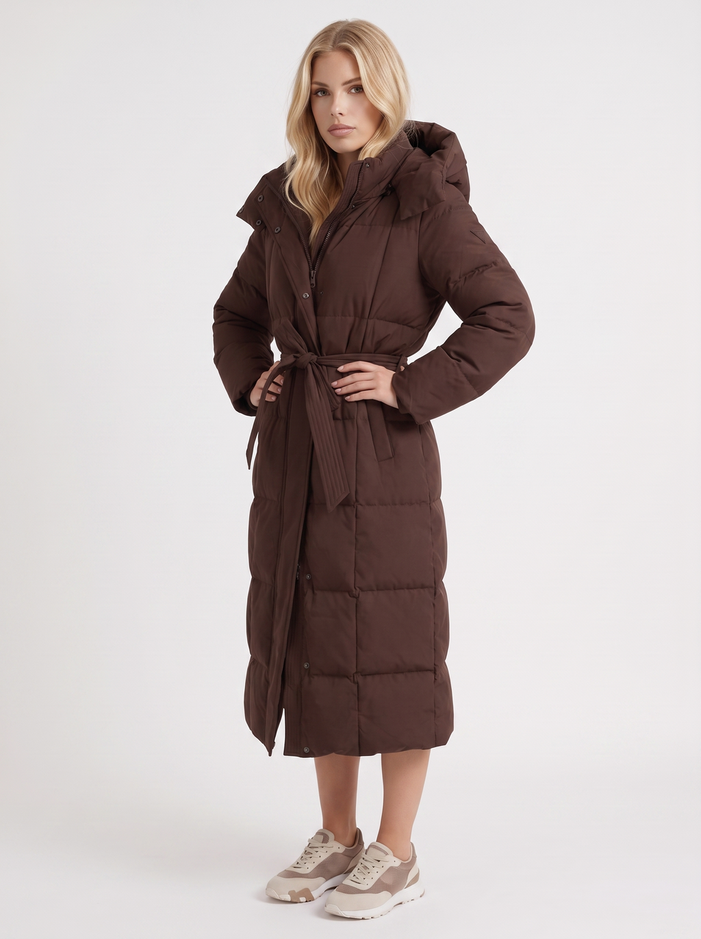 Wintermantel Damen mit Kapuze und langer Silhouette - J&B - 9 - Jasminaboutique.com