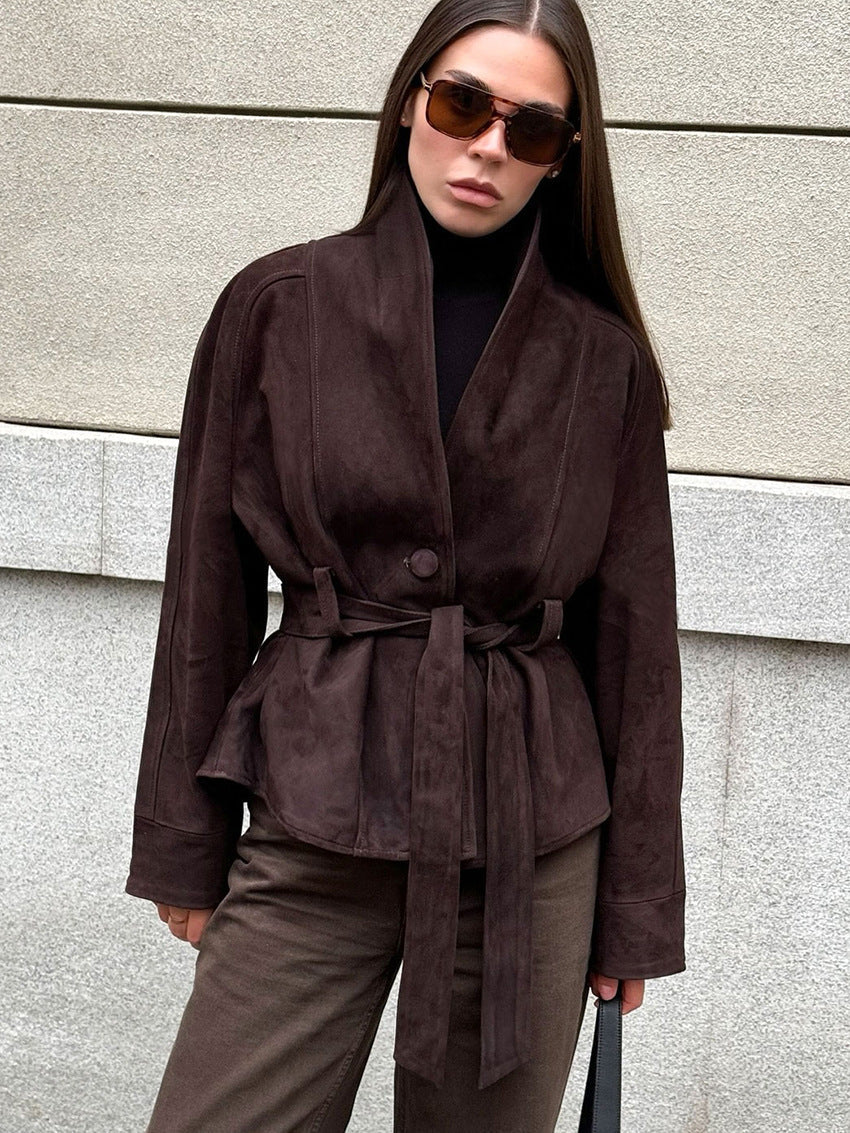 Jacket Damen mit schmaler Silhouette und Taillengürtel - J&B - 9 - Jasminaboutique.com