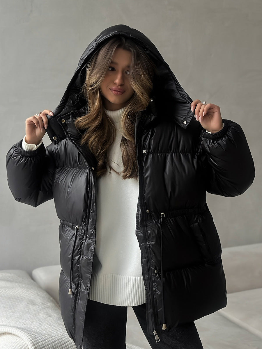 Jacke Damen mit Kapuze und Taillenzug - J&B - 2 - Jasminaboutique.com