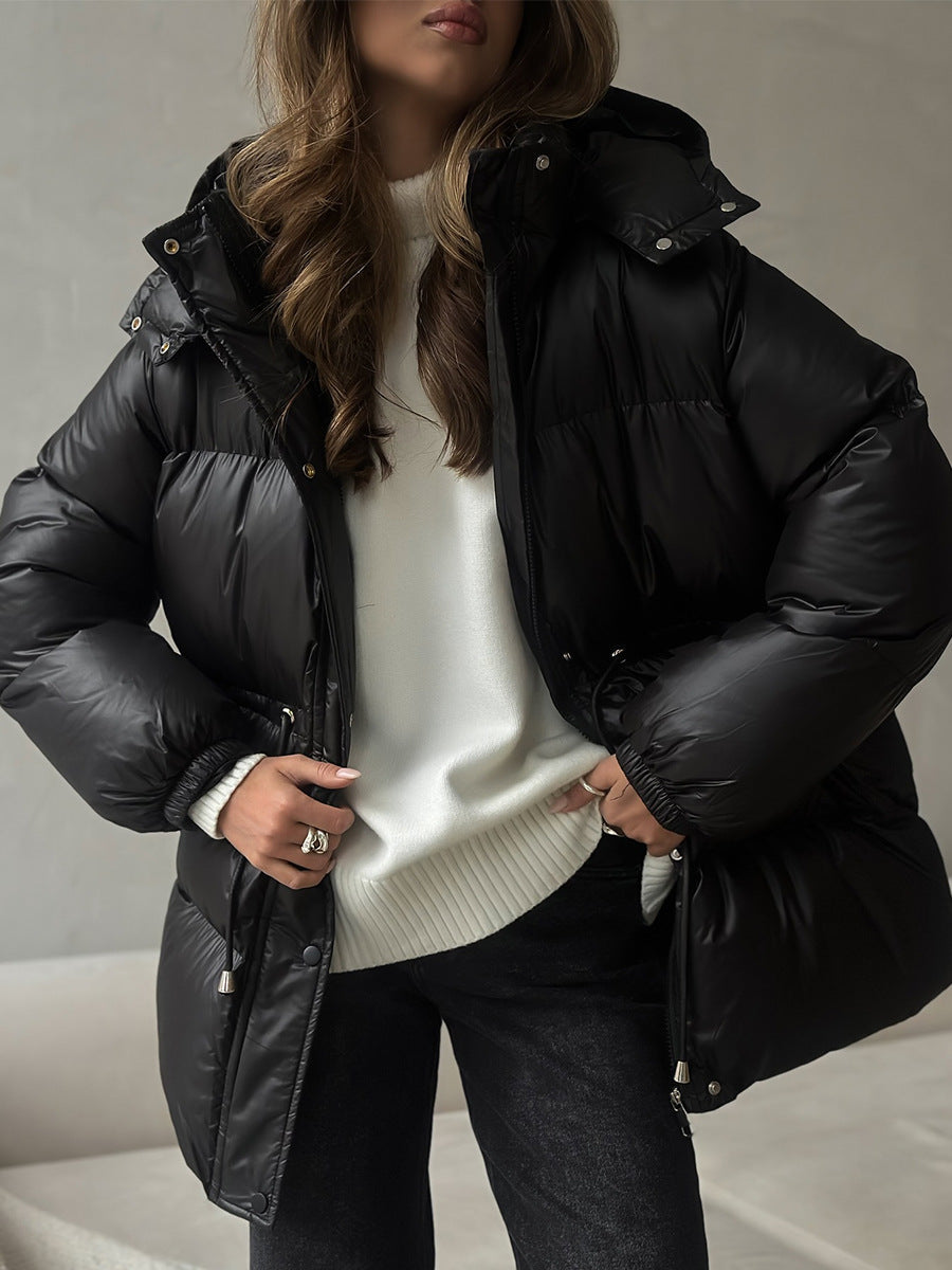 Jacke Damen mit Kapuze und Taillenzug - J&B - 3 - Jasminaboutique.com