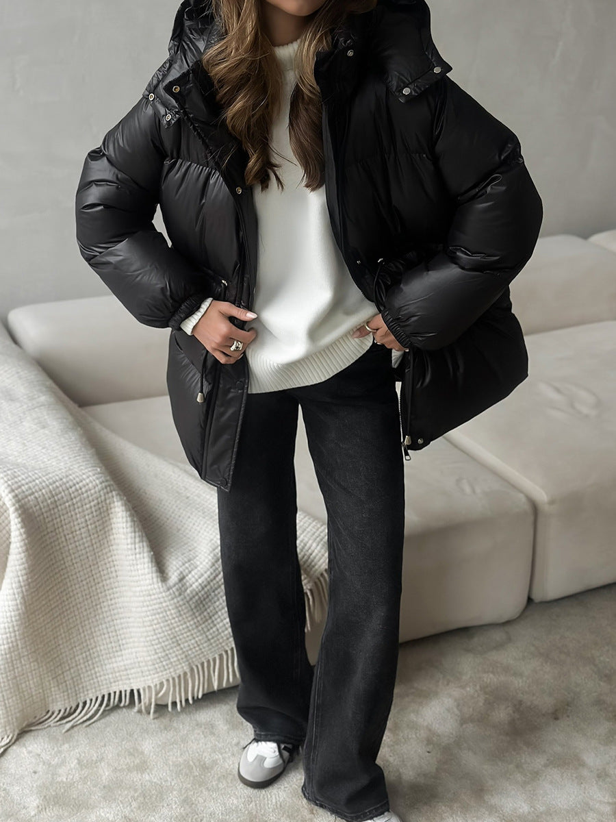 Jacke Damen mit Kapuze und Taillenzug - J&B - 4 - Jasminaboutique.com