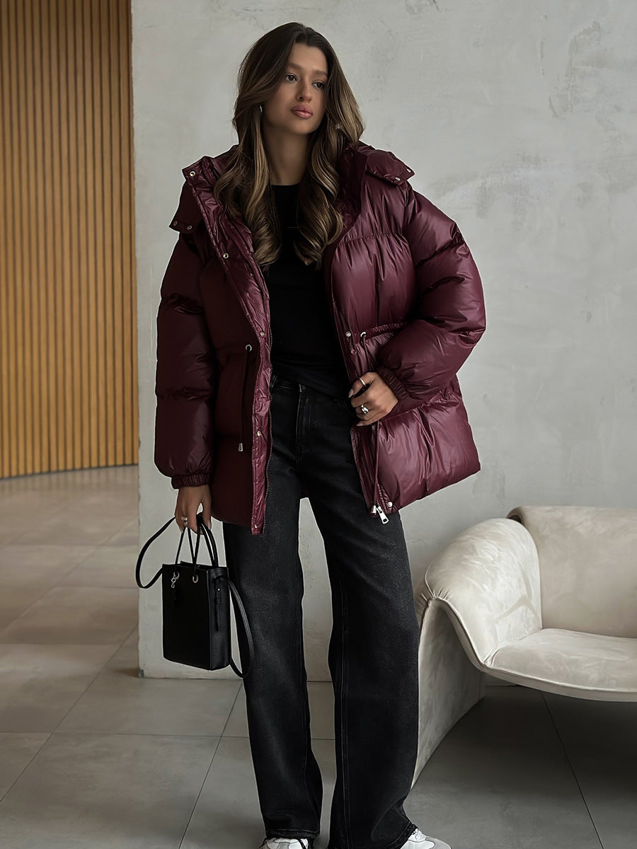 Jacke Damen mit Kapuze und Taillenzug - J&B - 5 - Jasminaboutique.com