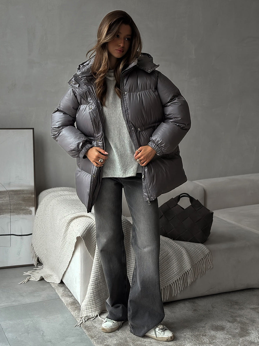 Jacke Damen mit Kapuze und Taillenzug - J&B - 8 - Jasminaboutique.com