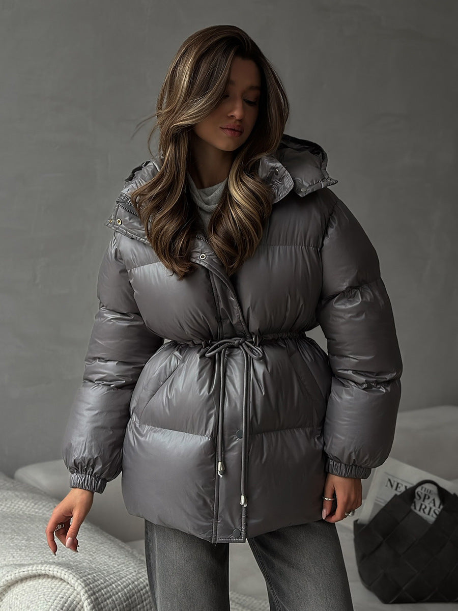 Jacke Damen mit Kapuze und Taillenzug - J&B - 9 - Jasminaboutique.com