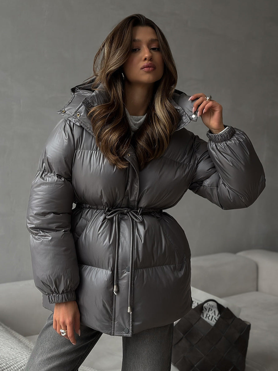 Jacke Damen mit Kapuze und Taillenzug - J&B - 10 - Jasminaboutique.com