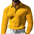 Herren Poloshirt mit langen Ärmeln und strukturiertem Design - J&B - 11 - Jasminaboutique.com