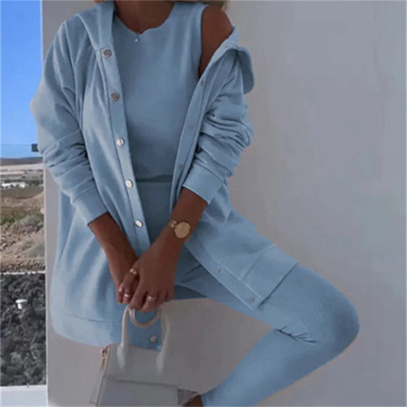 Damen Outfit mit Kapuzenjacke und Leggings - J&B - 3 - Jasminaboutique.com