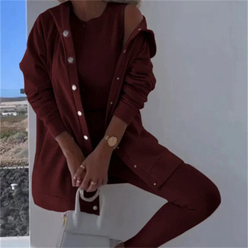 Damen Outfit mit Kapuzenjacke und Leggings - J&B - 6 - Jasminaboutique.com