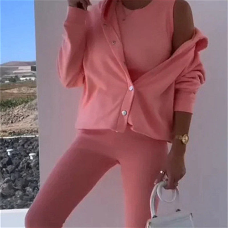 Damen Outfit mit Kapuzenjacke und Leggings - J&B - 7 - Jasminaboutique.com