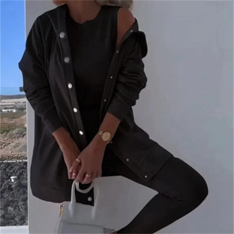 Damen Outfit mit Kapuzenjacke und Leggings - J&B - 9 - Jasminaboutique.com