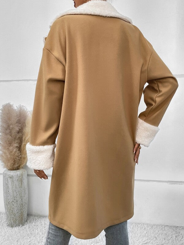 Damen Mantel mit doppelter Knopfleiste und weichem Kragen - J&B - 7 - Jasminaboutique.com