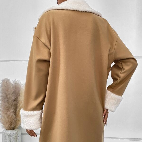 Damen Mantel mit doppelter Knopfleiste und weichem Kragen - J&B - 16 - Jasminaboutique.com