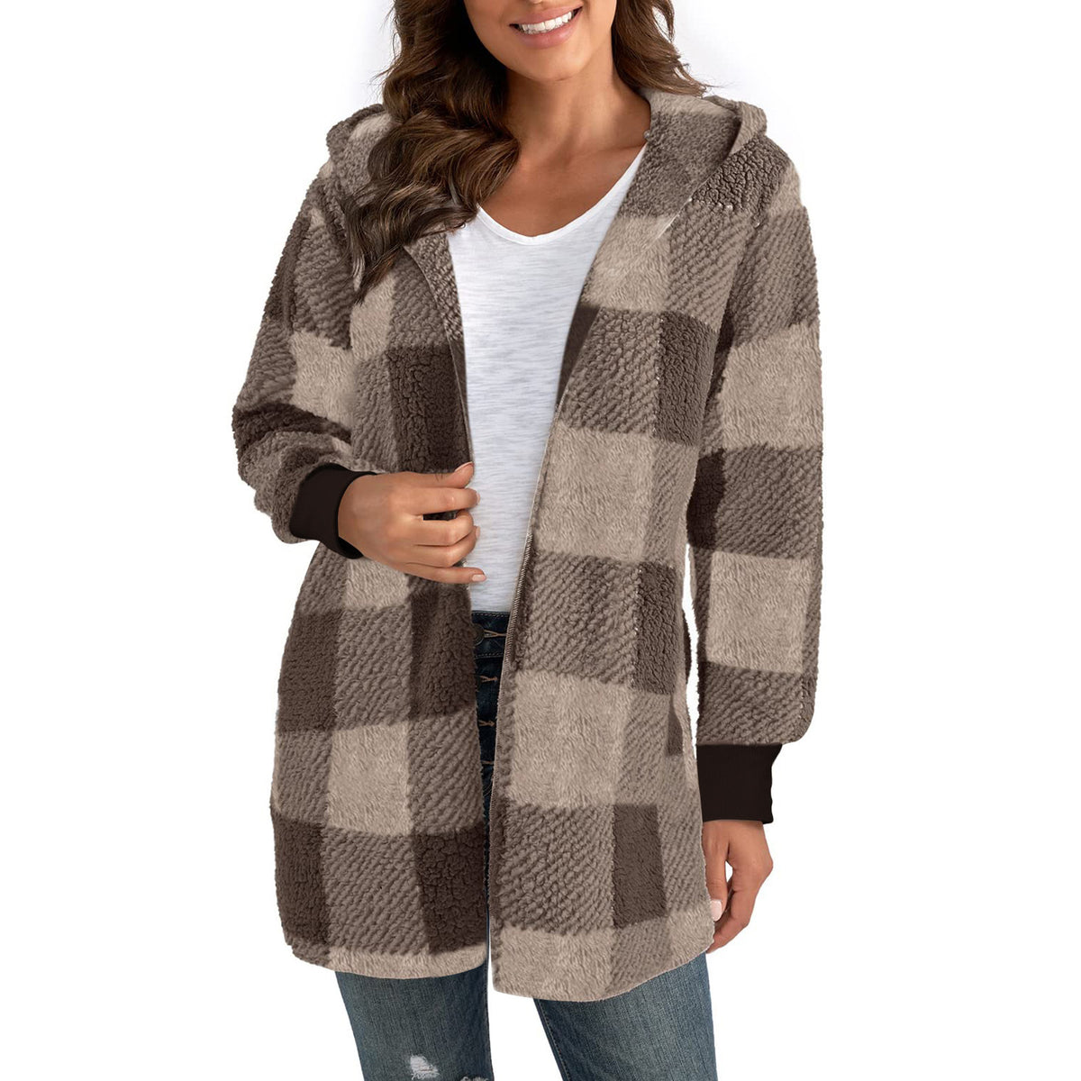 Mantel Damen mit lässigem Schnitt und Kapuze - J&B - 12 - Jasminaboutique.com
