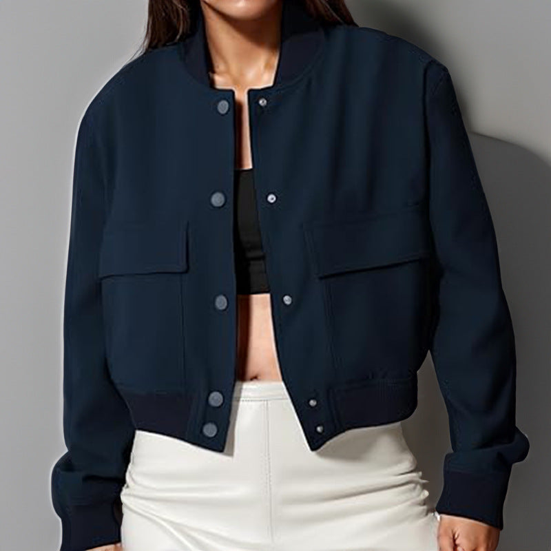 Jacke Damen mit Stehkragen und großen Taschen - J&B - 4 - Jasminaboutique.com