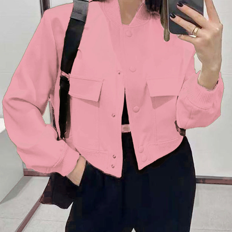 Jacke Damen mit Stehkragen und großen Taschen - J&B - 7 - Jasminaboutique.com