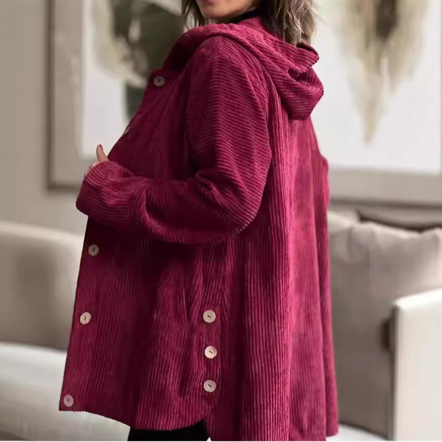 Damen Jacke mit Kapuze, lässiger Schnitt und praktischen Taschen - J&B - 4 - Jasminaboutique.com