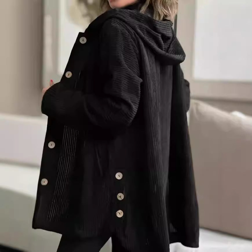 Damen Jacke mit Kapuze, lässiger Schnitt und praktischen Taschen - J&B - 6 - Jasminaboutique.com