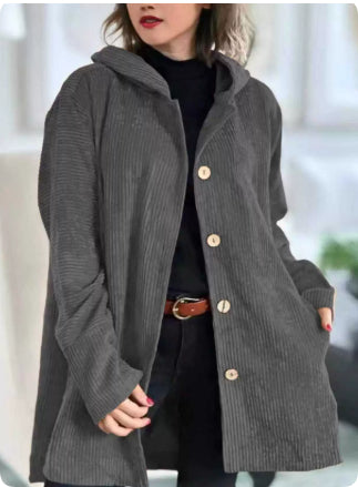 Damen Jacke mit Kapuze, lässiger Schnitt und praktischen Taschen - J&B - 11 - Jasminaboutique.com