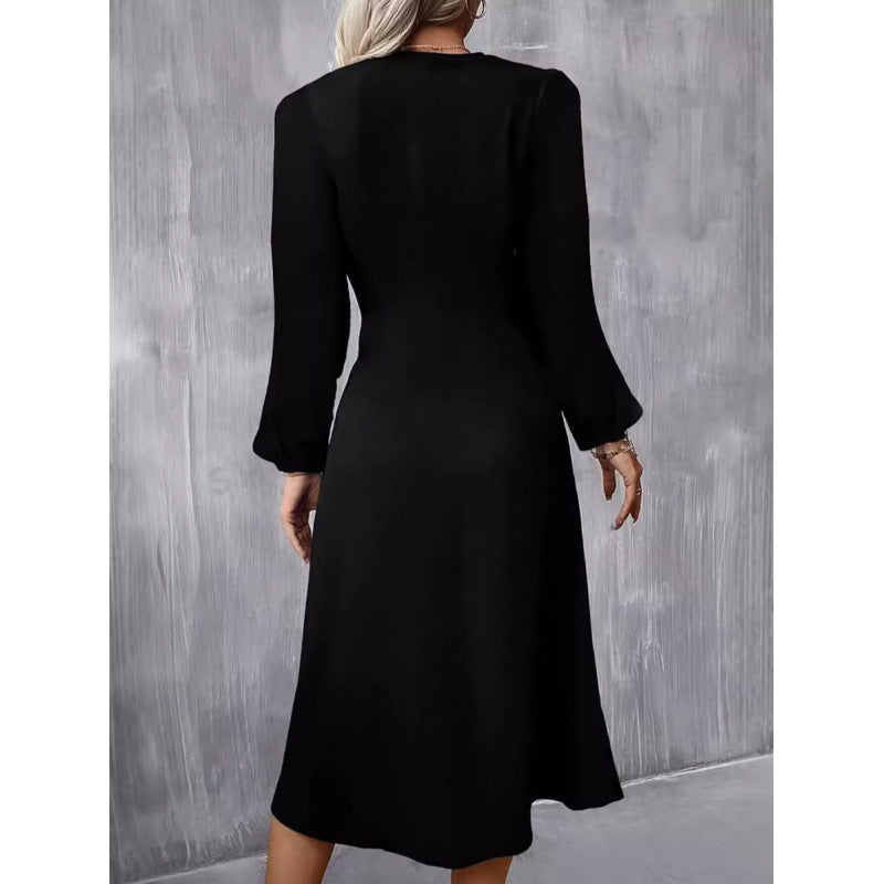 Kleid Damen mit langem Arm und tailliertem Schnitt - J&B - 2 - Jasminaboutique.com