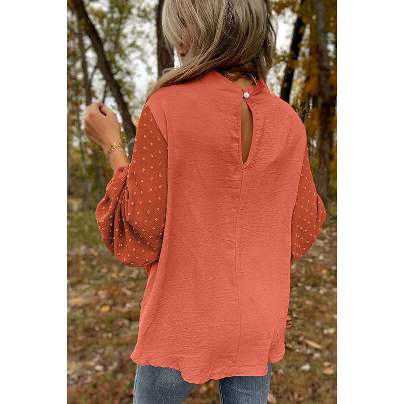 Bluse Damen mit weitem Schnitt und Puffärmeln - J&B - 1 - Jasminaboutique.com