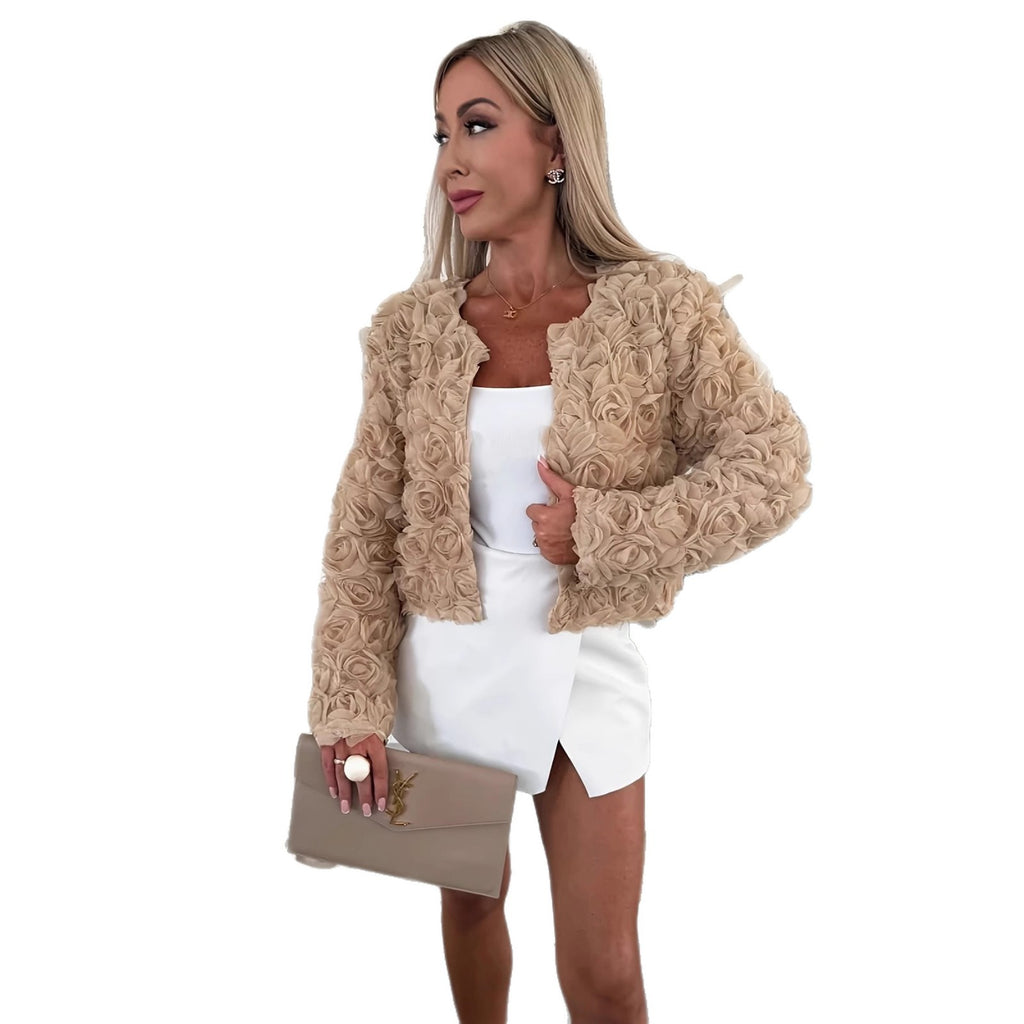 Jacket Damen mit strukturierter Oberfläche und kurzem Schnitt - J&B - 5 - Jasminaboutique.com
