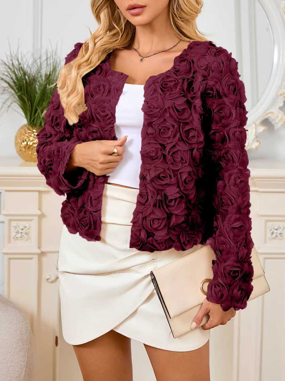 Jacket Damen mit strukturierter Oberfläche und kurzem Schnitt - J&B - 6 - Jasminaboutique.com