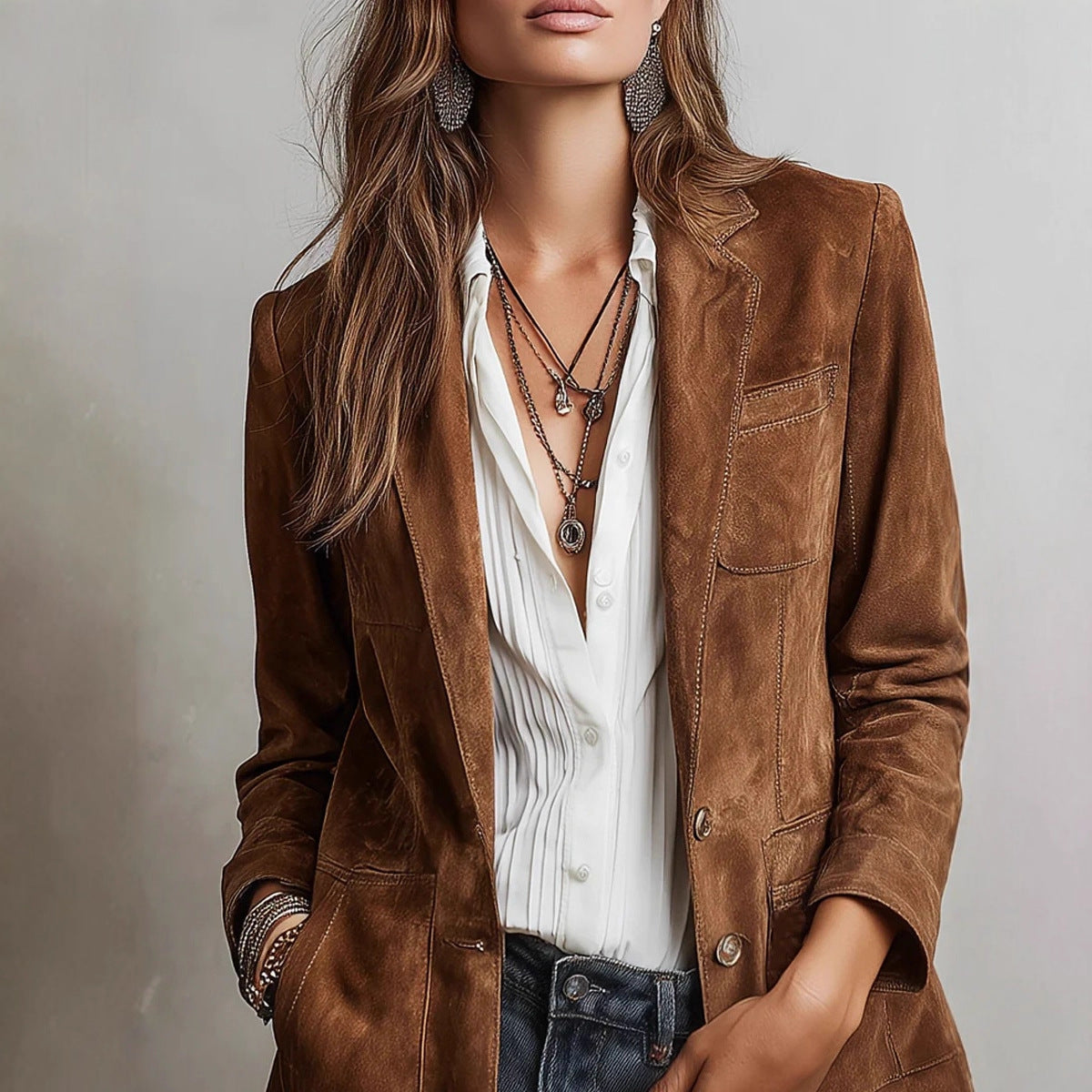 Blazer Damen mit schmalem Schnitt und eleganten Details - J&B - 2 - Jasminaboutique.com