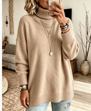 Pullover Damen mit Stehkragen und lockerer Passform - J&B - 21 - Jasminaboutique.com