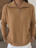 Cardigan Damen mit Reißverschluss und Stehkragen - J&B - 8 - Jasminaboutique.com