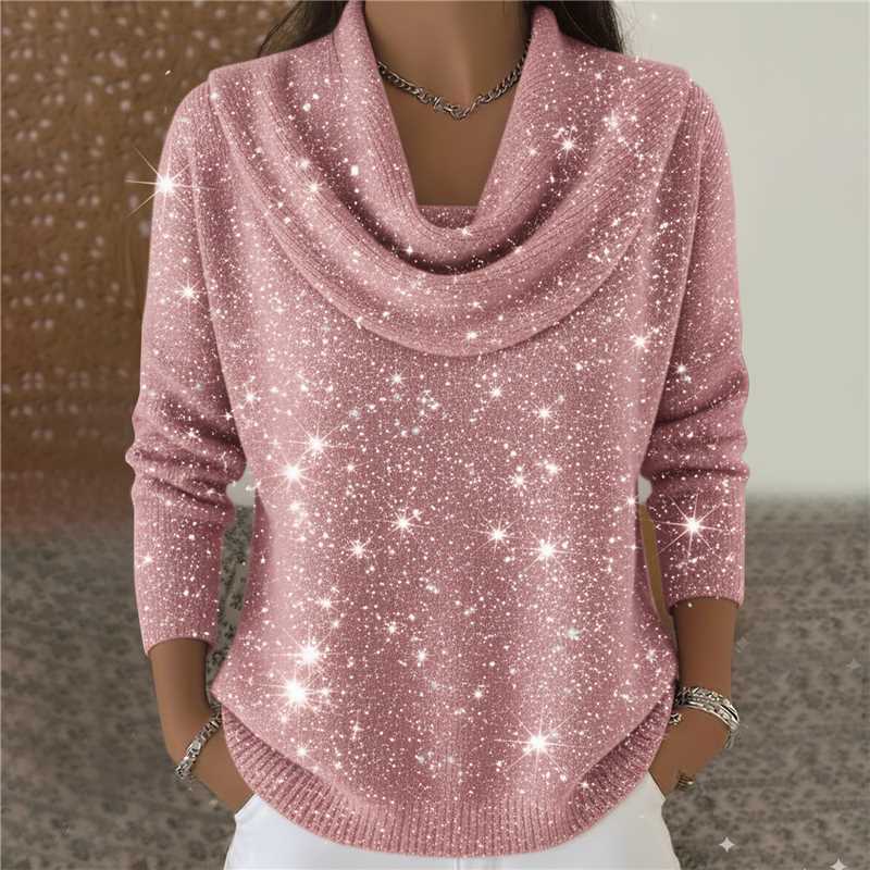Pullover Damen mit lässigem Wasserfallausschnitt und 3/4-Ärmeln - J&B - 6 - Jasminaboutique.com
