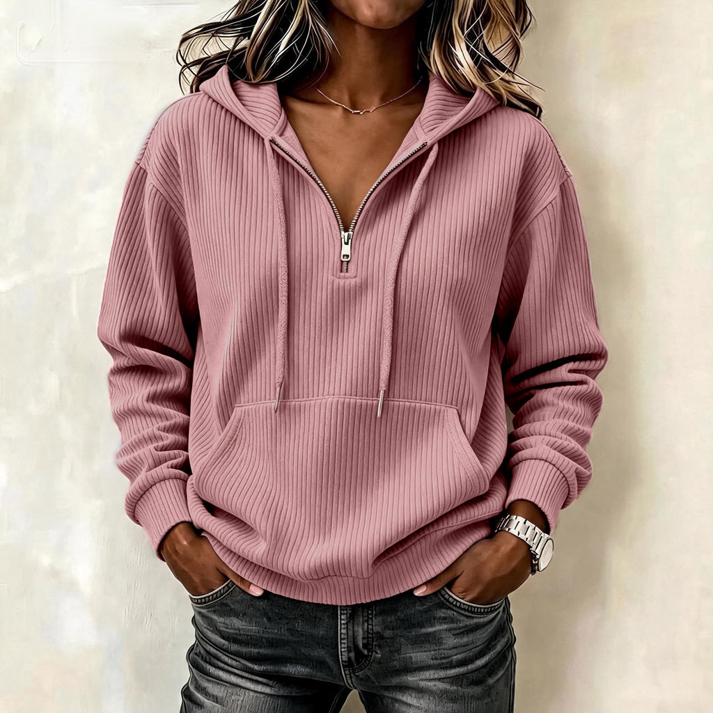 Hoodie Damen mit Kapuze und Reißverschluss - J&B - 3 - Jasminaboutique.com